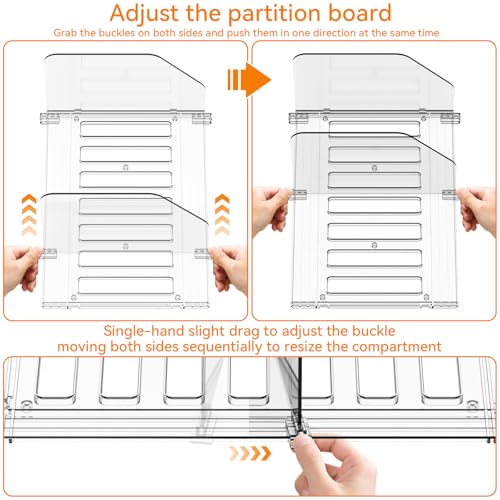 2 Pack Acrylic Purse Organizer for Closet,Adjustable Purse Dividers and Handbags Storage Organizer,Clear Shelf Dividers for Closet Organization,Bookshelf,Pocketbook,Wallet,Bag,Clutch Organizer