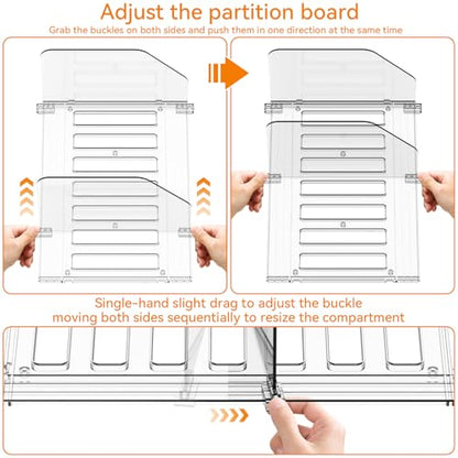 2 Pack Acrylic Purse Organizer for Closet,Adjustable Purse Dividers and Handbags Storage Organizer,Clear Shelf Dividers for Closet Organization,Bookshelf,Pocketbook,Wallet,Bag,Clutch Organizer