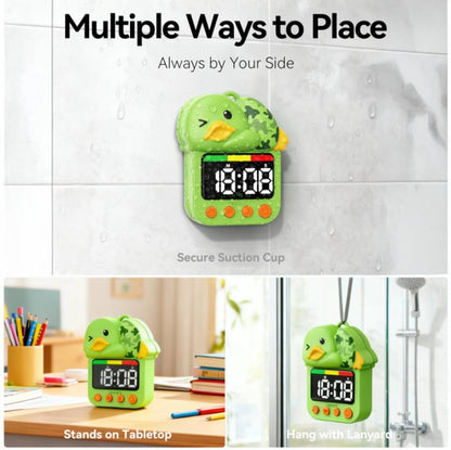 Shower Timer Waterproof Visual Timer for Kids - 99 Min Duck Shaped Digital Toddler Timer with Color Countdown Rechargeable Potty Training Shower Clock for Bathroom Toilet & Kitchen
