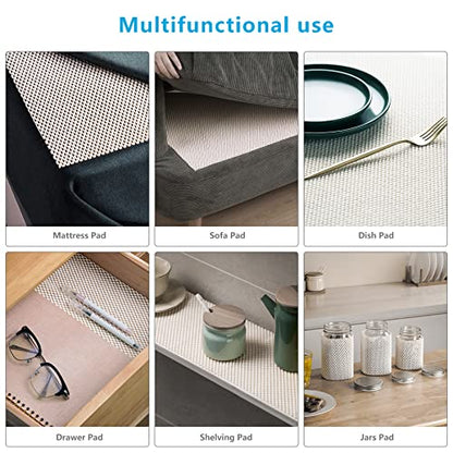 Non Slip Area Rug Pads Non Skid Rug Gripper 9x12 Feet Extra Thick Pad Anti-Slip Carpet Rug Mats for Hardwood Surface Floors, Keep Rugs Safe and in Place(9 x 12 Ft)