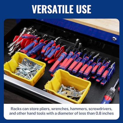 WORKPRO 2-Pack Plier Organizer Rack, 20-Slot Tool Organizer and Storage | Large Capacity Plier Holder, Non-Slip Rubber Base, High-Strength Plastic, Extendable Tool Box Organizer, Pliers Not Included