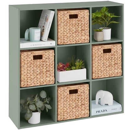 Best Choice Products Kids Bookcase 9-Cube Storage Organizer, 13.5in Shelf Opening, Bookshelf, Toy Storage, Customizable w/ 3 Removable Back Panels – Sage