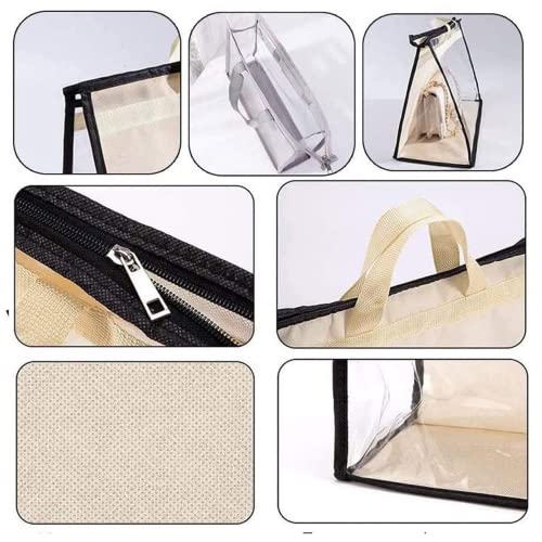 Dust Bags for Handbags,Purse Dustproof Storage Organizer,Brown-XXL | Dust Bags for Handbags,Purse Storage Organizer,Closet Moistureproof and Dustproof Hanging with Zipper and Handle,Brown-XXL