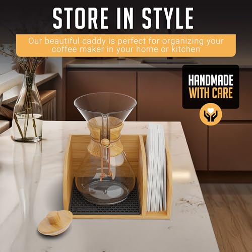 Pour Over Caddy with Lid for Chemex Bodum Cosori C... (Black-1)