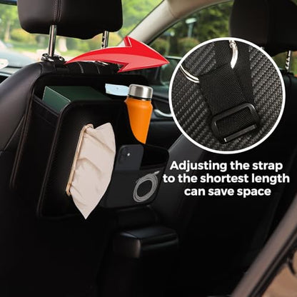 Car Tissue Holder,Back Seat Organizer with Cup Holder,Multifunctional Car Headrest Seat Back Storage,Snack Organizers for Kids,Large Tissue Box Cover Fit for 100-130 Regular Size Tissues