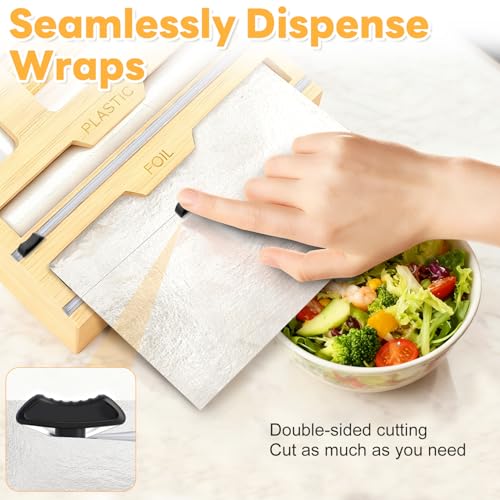 Magnetic Storage Bag Organizer 6 In 1 Ziplock Bag Organizer for Fridge and Drawer, Foil and Plastic Wrap Organizers with Cutter, Food Storage Bags Organizers for Gallon Quart Sandwich Snack