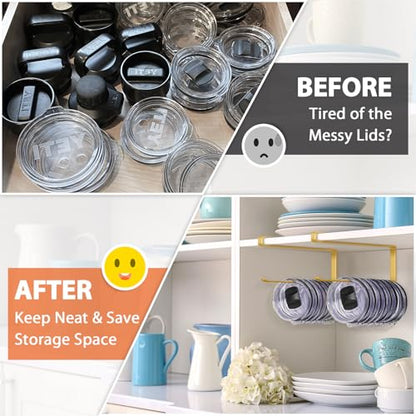 2 Pack Tumbler Lid Organizer, Versatile Tumbler St... (Gold | Iron)