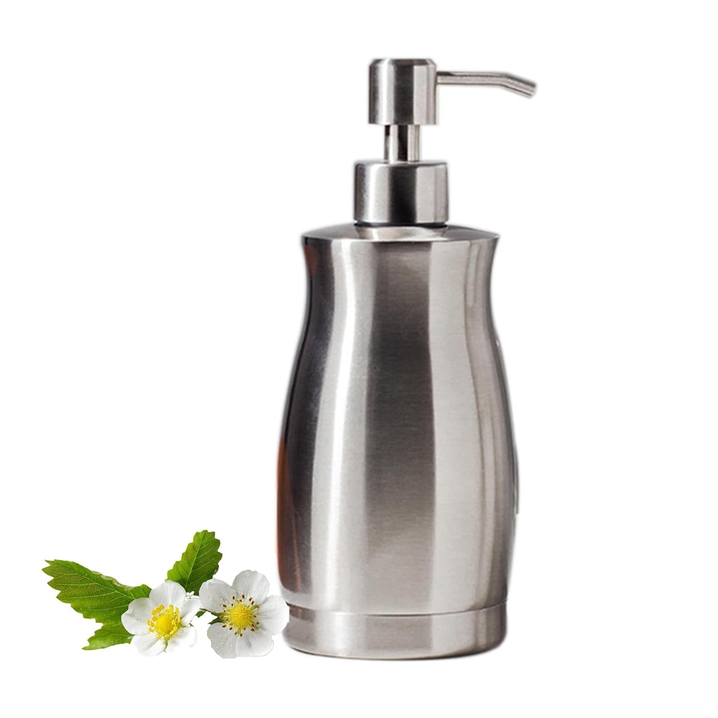 Brushed Stainless Steel Countertop Soap Dispenser Rust and Leak Resistant Hand Soap Pump with Funnel for Kitchen Countertops and Bathroom Dispensers (13.5 oz/400 ml)