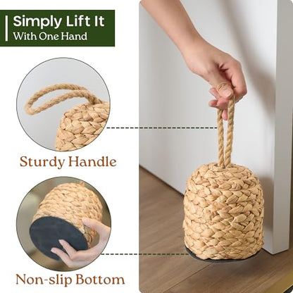 4.4lb Water Hyacinth Door Stop, Door Stopper for Bottom of Door