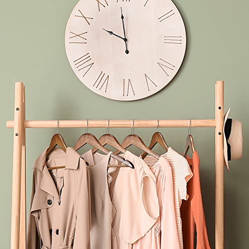 HOUSE DAY Premium Wooden Hangers 30 Pack, 17.5" Smooth Wood Clothes Hangers | with Non-Slip Pants Bar, Shoulder Notches, 360° Swivel Hook for Suits, Coats, Shirts and Dresses, Walnut