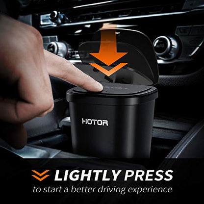 HOTOR Car Trash Can with Lid, 30 Trash Bags, Black, 2-Pack | Multipurpose Car Trash Cup and Garbage Can for Car, Office & Home, Suitable for Various Daily Storage and Disposal Needs