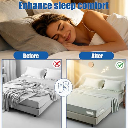 4 PCS Bed Sheet Holders for Corners, Non-Slip Mattress Clips | Universal Fit Fasteners, High Hardness Material, Firm & Tight Bedding Locks, Heavy Duty Grippers