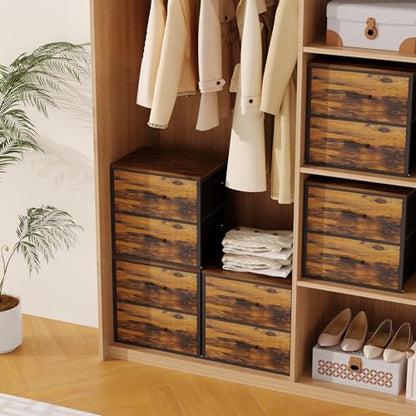 Stackable Storage Drawers, Closet Drawer Organizers and Storage | Storage Drawers for Clothes Small Dresser for Closet 2 Drawer Dresser for Bedroom, Dorm, Office, Living Room, Under Bed