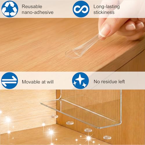 Shelf Dividers for Closet Organization: 10" Tall x 12" Deep | Adhesive Separators Features Acrylic Material and Provides Storage for Clothes and Purses in Bedroom Cabinets(8-Pack)