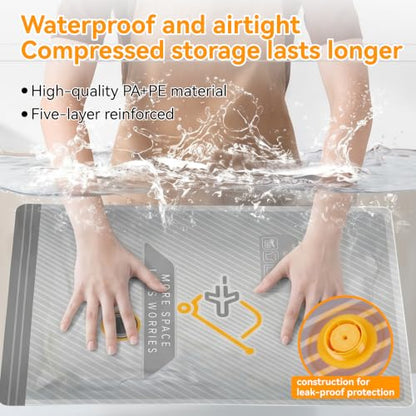 15-Pack Vacuum Bags for Travel with Wireless Rechargeable Pump, Carry-on Size Compression Packing Bags for Luggage & Suitcase, Space Saver for Clothes & Clothing, 15 Combo Travel Size, Fast 3S Vacuum