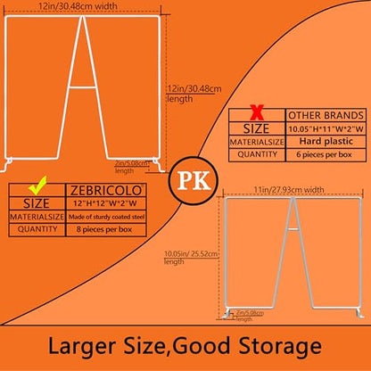 shelf dividers, create 40% more closet space, Set of 8, 12 inch wire shelf dividers, closet organizers and storage,supremely sturdy,closet shelf organizer,Will not break,closet dividers,No Tool,White