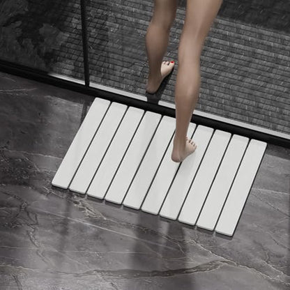 Foldable Stone Bath Mat 60x39cm | Quick-Dry Diatomaceous Earth Bath Rug with PVC Anti-Slip Base | Bathroom, Kitchen, Pet-Friendly Water Absorbent Mat