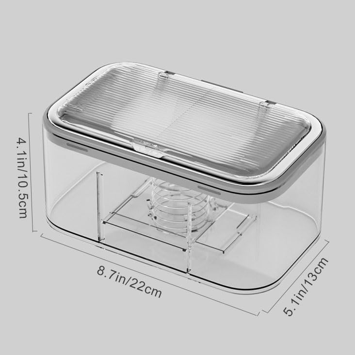 Mask Storage Box with Lid, Tissue Box Holder, Openable Mask Storage Box Organizer, Wall Hanging Tissue Box for Home, Office, Car, Schools, Churches, Gyms, Transparent