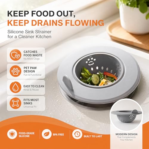 Li&Zhao Kitchen Sink Drain Strainer - 4 PCS Silicone Sink Strainer Drain Stopper Sink Plug 4.6˝ Diameter Rim Drain Catcher Kitchen Sink Drain Filter Basket (4 Colors)