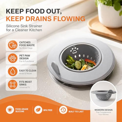 Li&Zhao Kitchen Sink Drain Strainer - 4 PCS Silicone Sink Strainer Drain Stopper Sink Plug 4.6˝ Diameter Rim Drain Catcher Kitchen Sink Drain Filter Basket (4 Colors)
