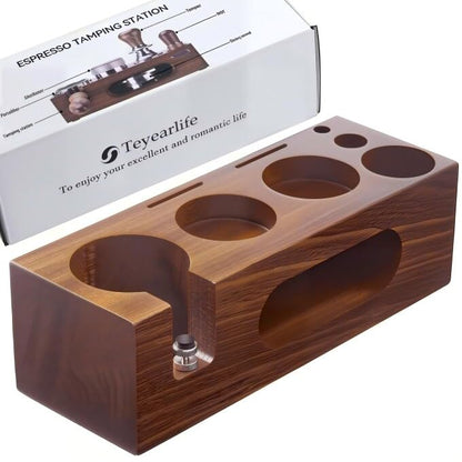 espresso tamping station called Coffee Tamper Station Fit 51 to 54mm Espresso Accessories The tamper holder Or organizer station Adjustable Portafilters Stand Height (7 IN 1)