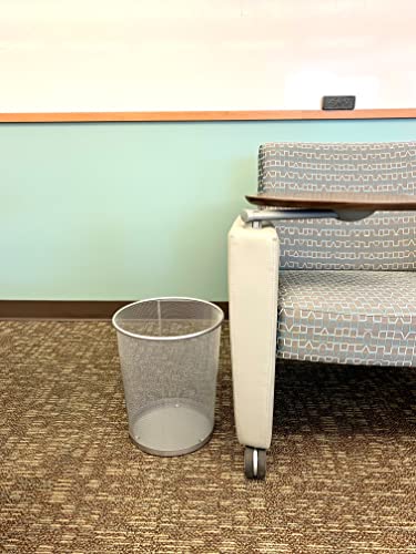 Rubbermaid Commercial Products Concept Collection Mesh Metal Trash Can 5-Gallon Fits Under Desk Silver Wastebasket for School/Office/Home/Bathroom