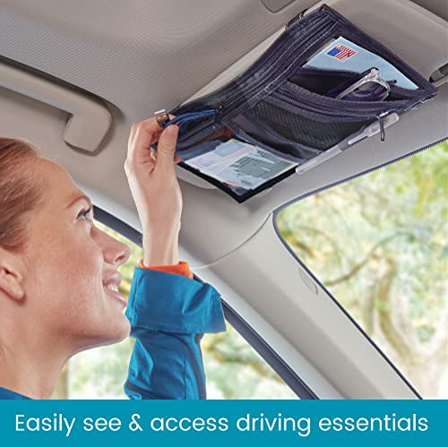 High Road Car Visor Organizer and Sun Visor Document Holder with Pockets | Slim Car Visor Organizer with Pockets Holds Registration and Insurance Cars, Pens and Papers Within Easy Reach