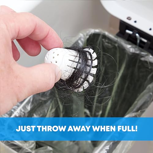 TubShroom Toss 21pk Disposable Bath Tub Drain Strainers - Hair Catcher Snare for Shower Bathtub to Prevent Clogged Drains, Traps Human and Pet Hair, One Year Supply (White)