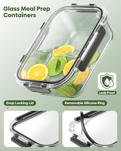 40 PCS Glass Food Storage Containers with Lids