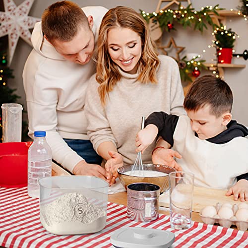 20-25 lbs Rice Dispenser,10.5 Qt/10 L/22-25 lbs Rice Container Storage with Measuring Cup & Brush Food Cereal Container Bins Household for Kitchen Pantry Organization (AY-10KG-WHITE)