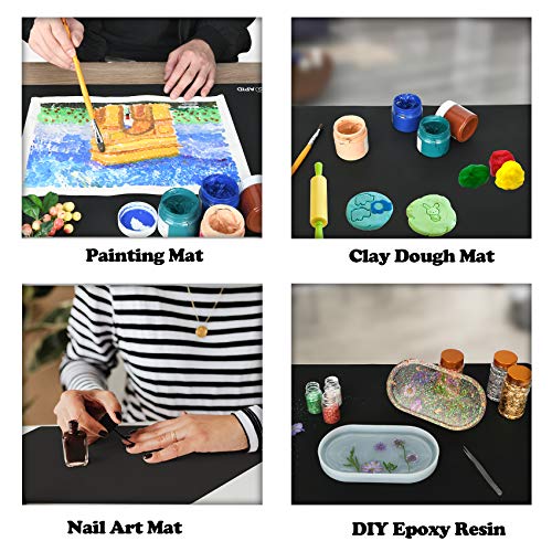 2Pcs Thick Silicone Mat Crafts Large Silicon Sheet... (Black | Silicone)