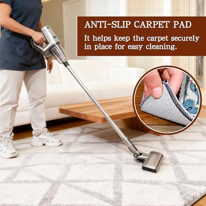 Rug Pad Waterproof Non-Slip 6x9 ft, 1/8" Thick Felt Cushion Pad for Area Rugs – Protects Hardwood, Tile & Laminate Floors – Keeps Rugs Flat & Secure