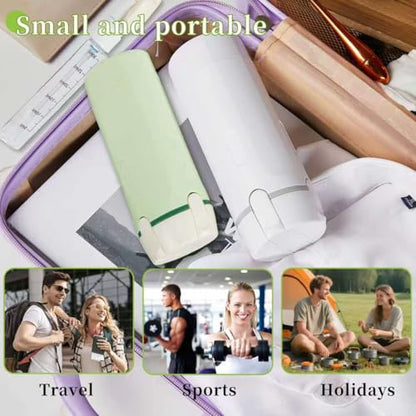 4 in 1 Travel Dispenser Bottle, TSA Approved Travel Bottles for Toiletries,Refillable Leak Proof and Portable for Shampoo, Conditioner, Shower Gel, for Vacation, Camping & Gym.(White+Green)