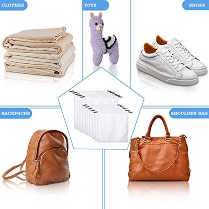 Woanger 10 Pcs Dust Cover Bags Large Dustproof Drawstring Washable Breathable Storage Bag with 2 Sizes, Reusable for Shoes Purses Handbags Travel Packing Luggage Toys Organizer Home Storage