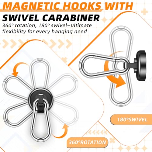 FINDMAG Magnetic Hooks for Cruise Cabins, 20 Pack Magnetic Hook, 70 LBS | Magnetic Hooks for Hanging, Magnet with Hook for Kitchen, Office, Home, School, Black