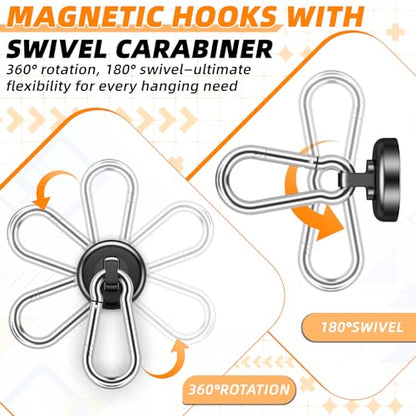 FINDMAG Magnetic Hooks for Cruise Cabins, 20 Pack Magnetic Hook, 70 LBS | Magnetic Hooks for Hanging, Magnet with Hook for Kitchen, Office, Home, School, Black