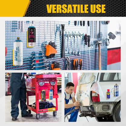 4 Pcs Magnetic Aerosol Spray Can Holder,Powerful Magnet Toolbox Bottle Holder, Spray Can Wall Mount Organizer Paint Can Bottle Rack for Garage,Toolbox, Workspace