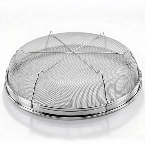 Fine Mesh Strainer for Kitchen, Stainless Steel Colander Bowl for Pasta, Rice, Fruit, Metal Net Baskets with Resting Base - Strain, Drain, Rinse (Diameter 9.84 inch)