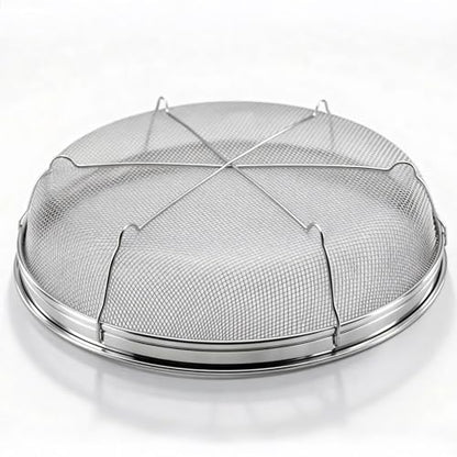 Fine Mesh Strainer for Kitchen, Stainless Steel Colander Bowl for Pasta, Rice, Fruit, Metal Net Baskets with Resting Base - Strain, Drain, Rinse (Diameter 9.84 inch)