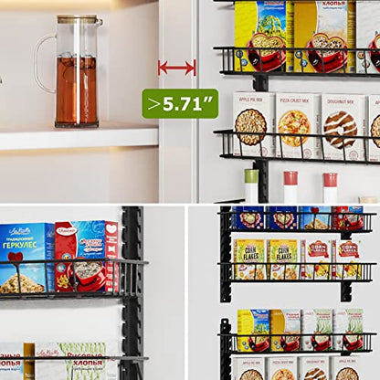 9 Tier Over Door Pantry Organizer, 2-in-1 Adjustab... (Black | Iron)