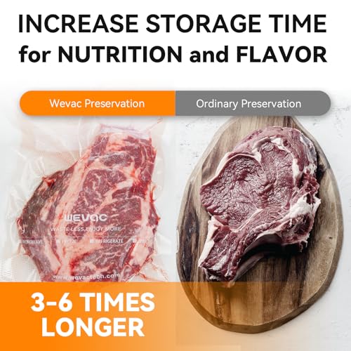 Wevac Vacuum Sealer Bags 100 Gallon 11x16 Inch for Food Saver, Seal a Meal, Weston. Commercial Grade, BPA Free, Heavy Duty, Great for vac storage, Meal Prep and Sous Vide
