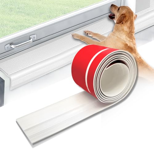 JZHLLA Dog Cat Scratching Windows Sill Protector，Rubber Anti Scracting from Dog Cats for Home Furniture Edge Protection Flexible Rubber L-Type 4x1.6inch Non Slip Cuttable(78.7" White)