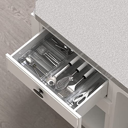 Simple Houseware 30 PCS Clear Plastic Drawer Organizers Set, 5-Size | for Makeup, Bathroom, Bedroom and Office