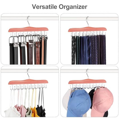 TOPIA HANGER Bra Hangers for Closet Organizer, Cedar Wooden Hangers with 20 Hooks, 2 Packs Hold Up to 80 Bras, Tank Top Hanger Space Saving, Belt Hanger-CT58U
