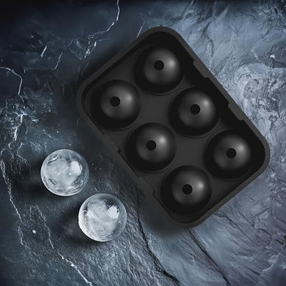 Silicone Ice Cube Trays with Lids, Large 2 Inch Cubes & Spheres Set | Large Silicone Molds, 2 Inch Cubes & Spheres, Lids Included, Set of 2, for Whiskey Bourbon & Cocktails