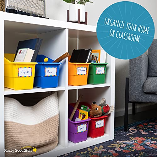 Really Good Stuff Durable Book and Binder Holder, 6-Pack, Group Color | 5.5" x 12.5" x 7.5", Classroom Organization, Storage Solution, Sturdy and Versatile