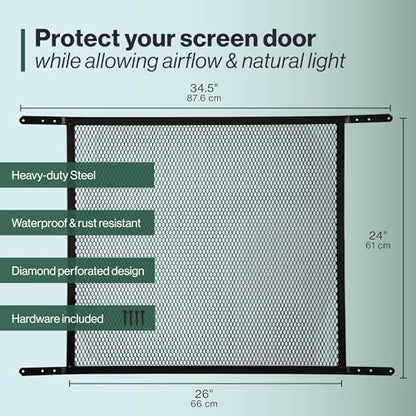 M-D Building Steel Door Grille, Bronze, 24in x Fits Doors 30in-36in | Powder-Coated Steel, Screw-On Install Screws Included, Cut-To-Fit Hacksaw Trim, Indoor/Outdoor Use, Rust Resistant