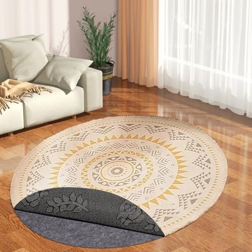 Non-Slip Rug Pads,Round 8 Ft Waterproof Extra Large Area Rugs Non Skid Rug Pad for All Floors and Finishes Durable Hardwood Floor Protective Felt Keeps Rugs in Place, Safe and Secure