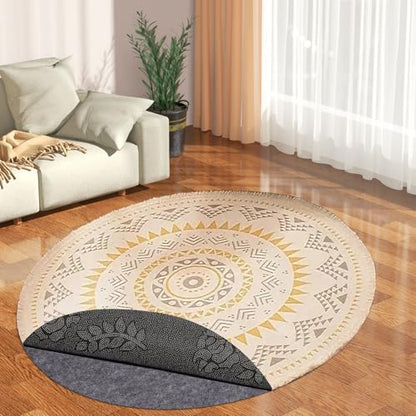 Non-Slip Rug Pads,Round 8 Ft Waterproof Extra Large Area Rugs Non Skid Rug Pad for All Floors and Finishes Durable Hardwood Floor Protective Felt Keeps Rugs in Place, Safe and Secure