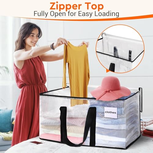 Moving Bags, 93L 8-Pack Storage Bags, Moving Boxes | Moving Box Heavy Duty Extra Large, Moving Totes with Zipper, Large Packing Bag with Reinforced Handles, Packaging Moving